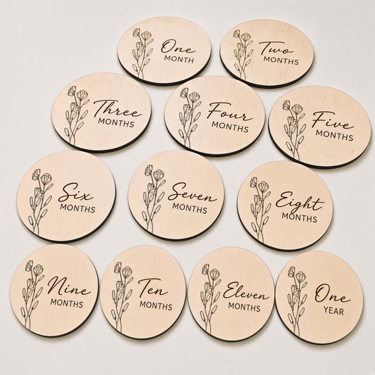 Wooden Baby Milestone Discs