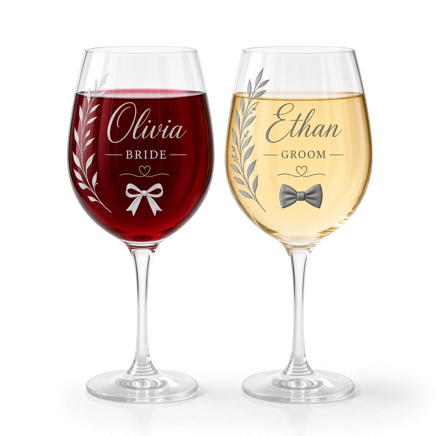 Bride & Groom Wine Glasses