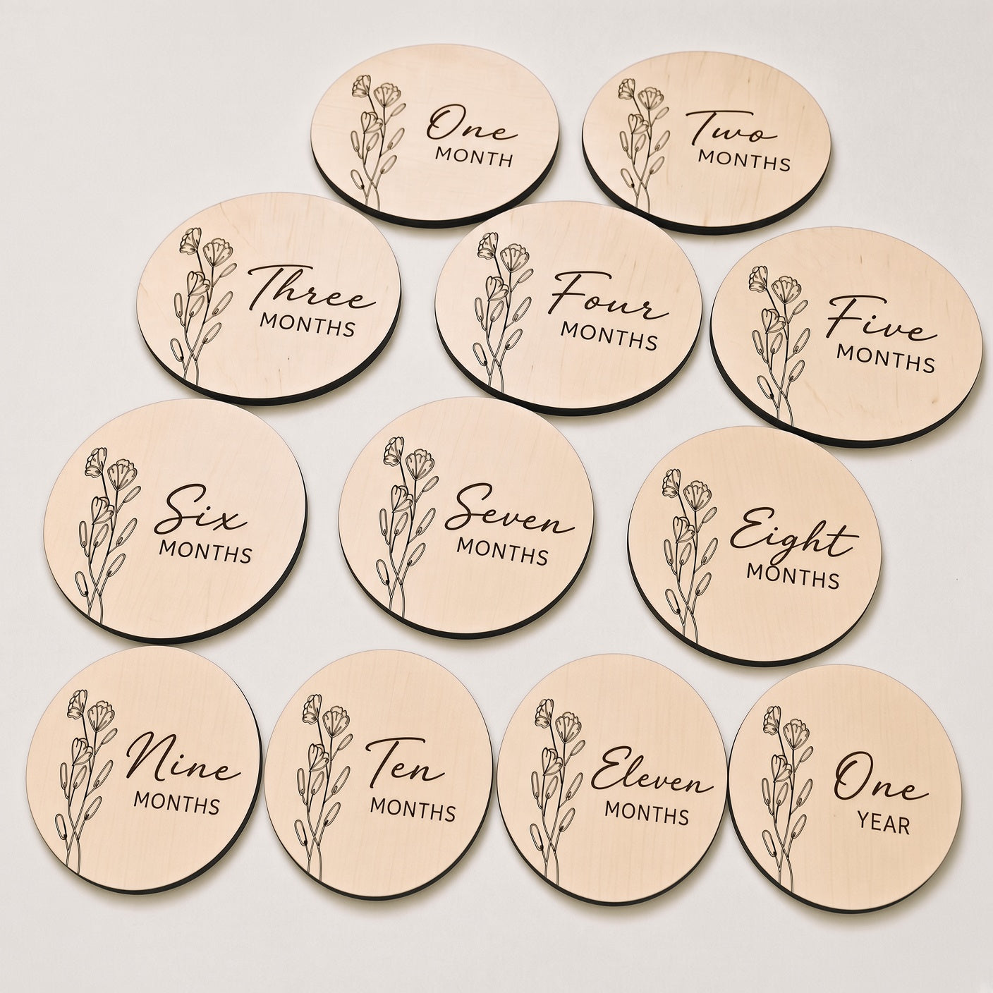 Wooden Baby Milestone Discs