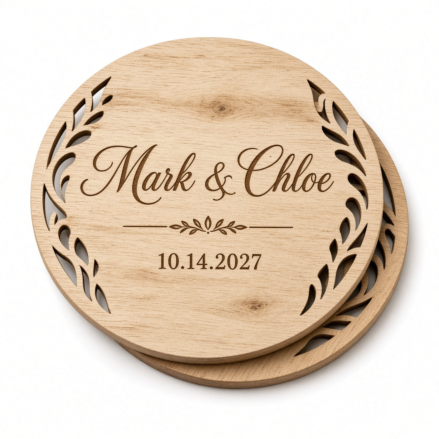 Name & Date Wedding Coasters